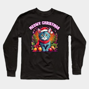 meowy christmas Long Sleeve T-Shirt